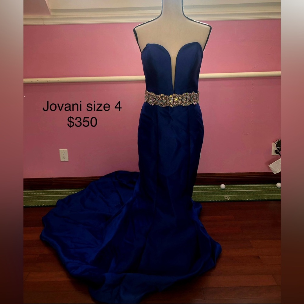 Jovani Royal Blue Strapless Dress